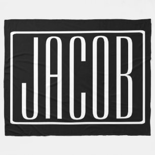 Couverture Polaire Bold & Modern Your name or Word   White On Black