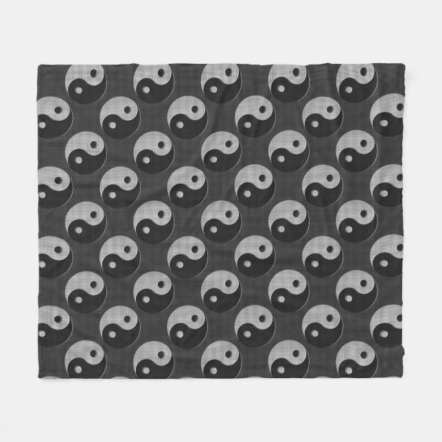 Couverture Polaire Bold Yin Yang en fibre de carbone style d'impressi (Devant (Horizontal))