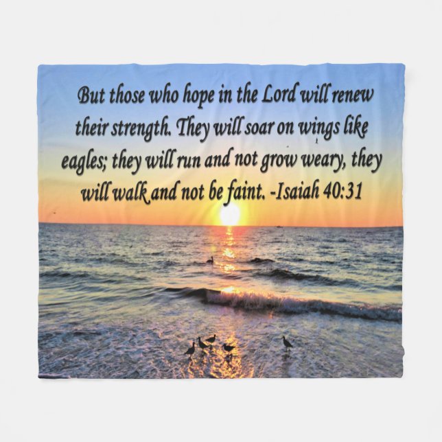 COUVERTURE POLAIRE BON MATIN DIEU ISAIAH 40:10 SUNRISE (Devant (Horizontal))