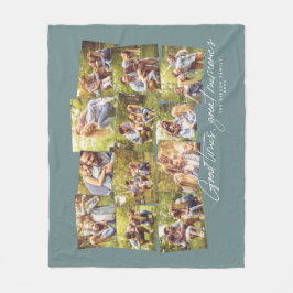 Couverture Polaire Bon temps grands souvenirs turquoise 12 photo coll