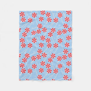 Couverture Polaire Bonbons de Noël à la menthe poivrée