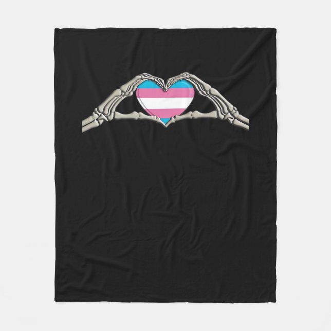 Couverture Polaire Bone Hands Coeur Transgenre Goth (Devant)