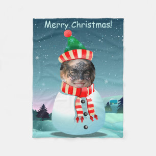 Couverture Polaire Bonhomme de neige personnalisable d'image