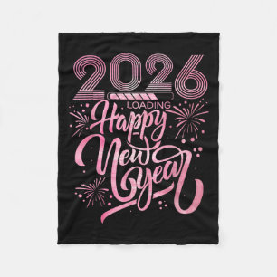Couverture Polaire Bonne année 2026 Chargement des feux d'artifice