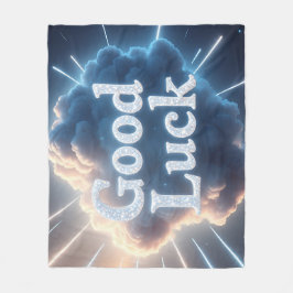 Couverture Polaire Bonne chance — Typographie nuageuse brillante avec