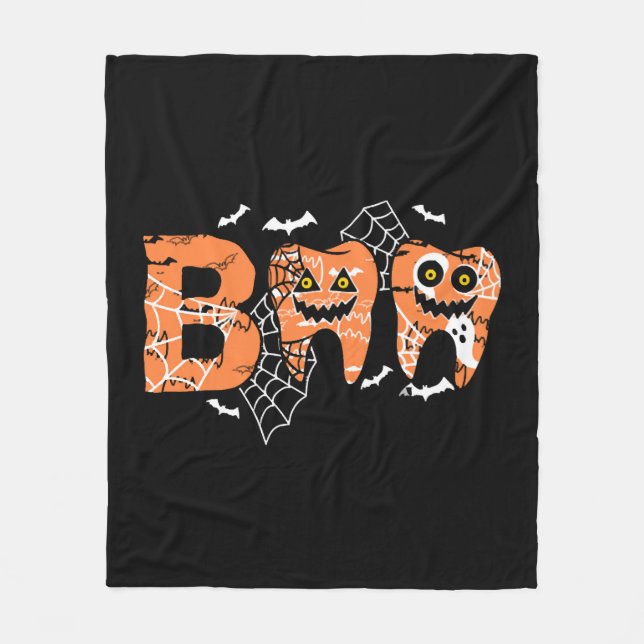 Couverture Polaire Boo Halloween dents dents dents dents (Devant)