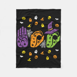 Couverture Polaire Boo Hands American Sign Language Pride Asl Hallowe