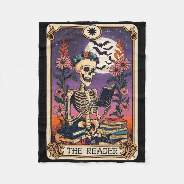 Couverture Polaire Book Lover Tarot Card The Reader Mystic Funny Skin (Devant)