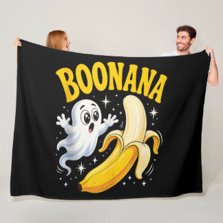Couverture Polaire Boonana Cute Ghost Banana Halloween