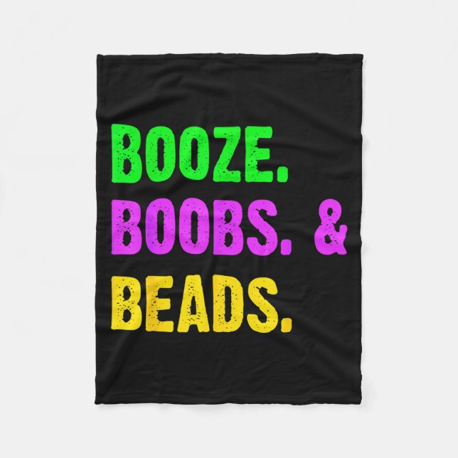 Couverture Polaire Booze S Beads Funny Mardi Gras New Orleans Festiva (Devant)