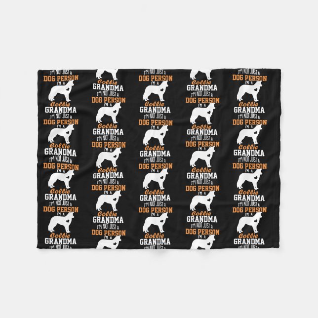 Couverture Polaire Bordure Collie Grandma Cadeaux Collie Amoureux des (Devant (Horizontal))
