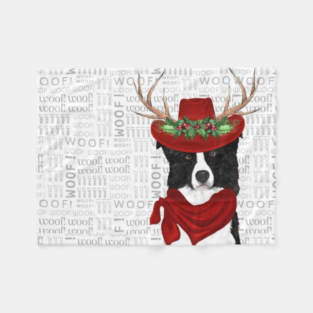Couverture Polaire Bordure de l'Ouest Noël de Collie Lover (Devant (Horizontal))