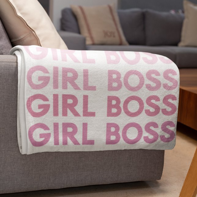 Couverture Polaire Boss de fille rose moderne Meilleur cadeau de fill (Créateur téléchargé)