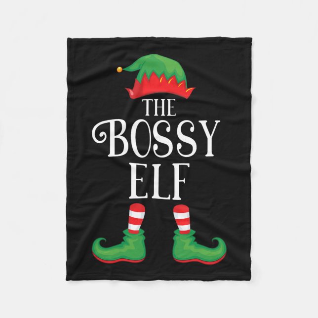 Couverture Polaire Bossy Elf Matching Group Xmas Funny Family Christa (Devant)