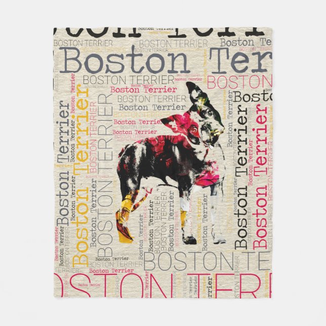 Couverture Polaire Boston adorable Terrier (Devant)