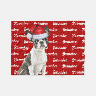 Couverture Polaire Boston Terrier Chien Nom Noël