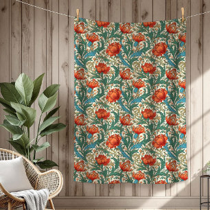 Couverture Polaire Botanique chic ornée inspirée par William Morris