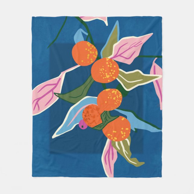 Couverture Polaire Botanique Orange luxuriant (Devant)