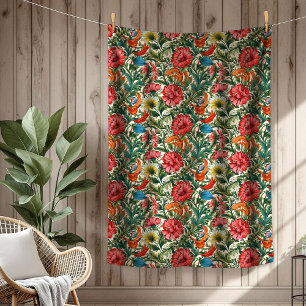 Couverture Polaire Botanique tendance inspirée par William Morris