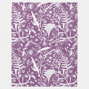 Couverture Polaire Botanique violet moderne
