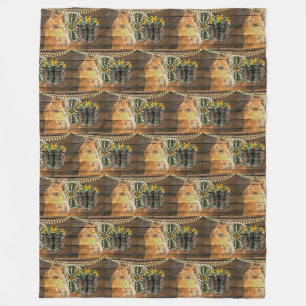 Couverture Polaire Botte de cowboy Rustique Cheval tournesol Wagon