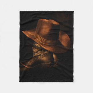 Couverture Polaire Bottes et Casquettes de cowboy de l'Ouest