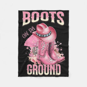 Couverture Polaire Bottes Roses Sur Da Grace Western Cowgirl Casquett