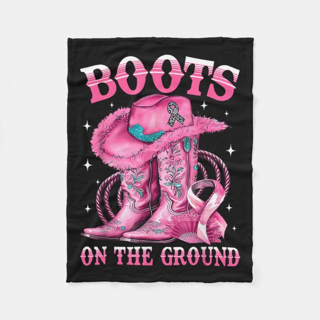 Couverture Polaire Bottes Sur Le Terrain Cowgirl Western Breast Cance (Devant)