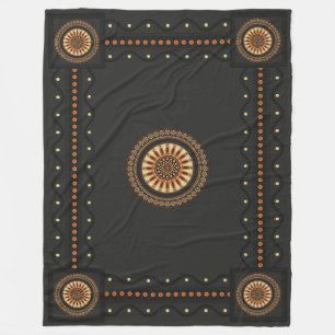Couverture Polaire Bouchero noir étrusque Soleil-Roue Mystique