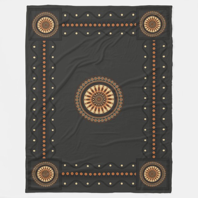 Couverture Polaire Bouchero noir étrusque Soleil-Roue Mystique (Devant)