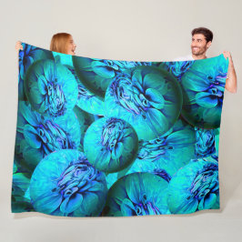 Couverture Polaire Boucles turquoise et bleue en optique 3D