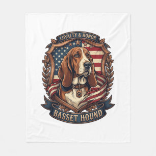Couverture Polaire Bouclier de drapeau américain de chien de loyauté 