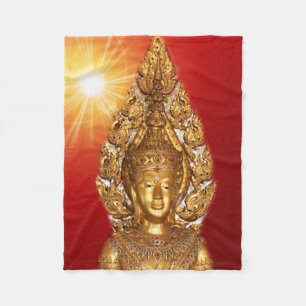 Couverture Polaire bouddha doré