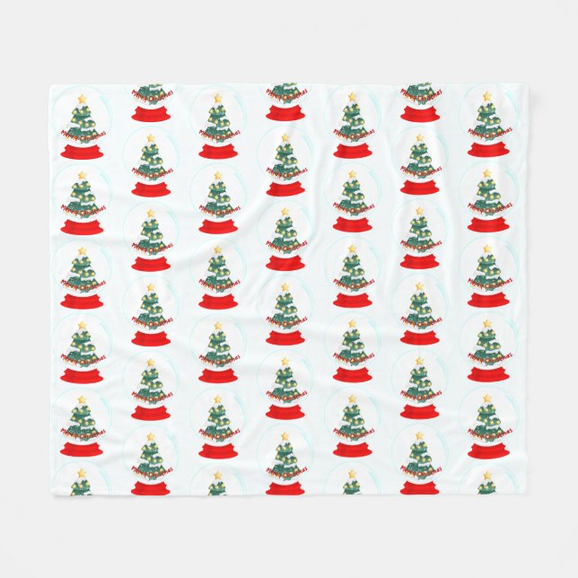 Couverture Polaire Boule de neige de Noël (Devant (Horizontal))