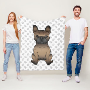 Couverture Polaire Bouledogue français bringé / Frenchie Chien mignon