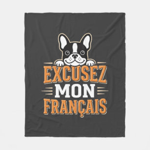 Couverture Polaire Bouledogue Français Excusez Mon Français Design