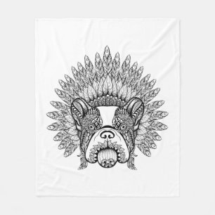 Couverture Polaire Bouledogue français inspiré dans le capot de