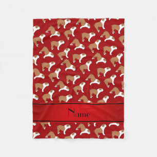 Couverture Polaire Bouledogue rouge nommé personnalisé