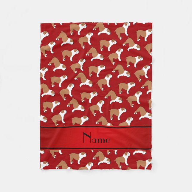 Couverture Polaire Bouledogue rouge nommé personnalisé (Devant)