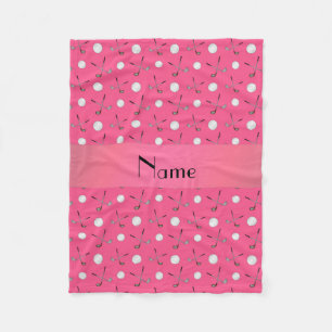 Couverture Polaire Boules de golf roses nommées personnalisées