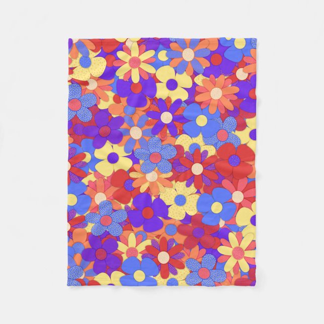 Couverture Polaire Bouquet bouillonnant Blanche en polaire (Devant)