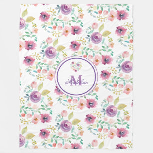 Couverture Polaire Bouquet coloré fleuri personnalisé