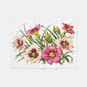 Couverture Polaire Bouquet de lys jour Rubis