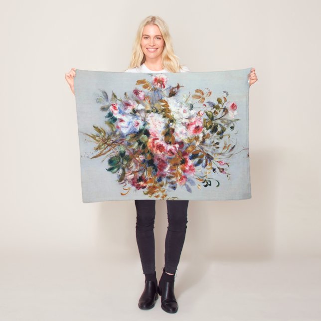 Couverture Polaire Bouquet de Roses, Renoir (En situation)