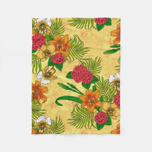 Couverture Polaire Bouquet tropical (Devant)