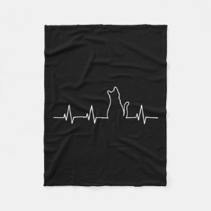Couverture Polaire Bouton cardiaque du chat
