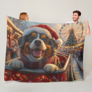 Couverture Polaire Bouviers des Flandres Chien Montagnes Russes Noël