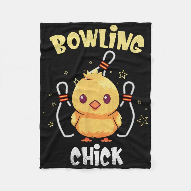 Couverture Polaire Bowling Chick Funny Chicken Athlete Bowler Men Wom (Devant)