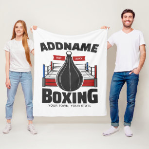 Couverture Polaire Boxe Anneau AJOUTER NOM Boxer Gym Speed Sac
