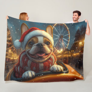 Couverture Polaire Boxer Dog Montagnes Russes Noël